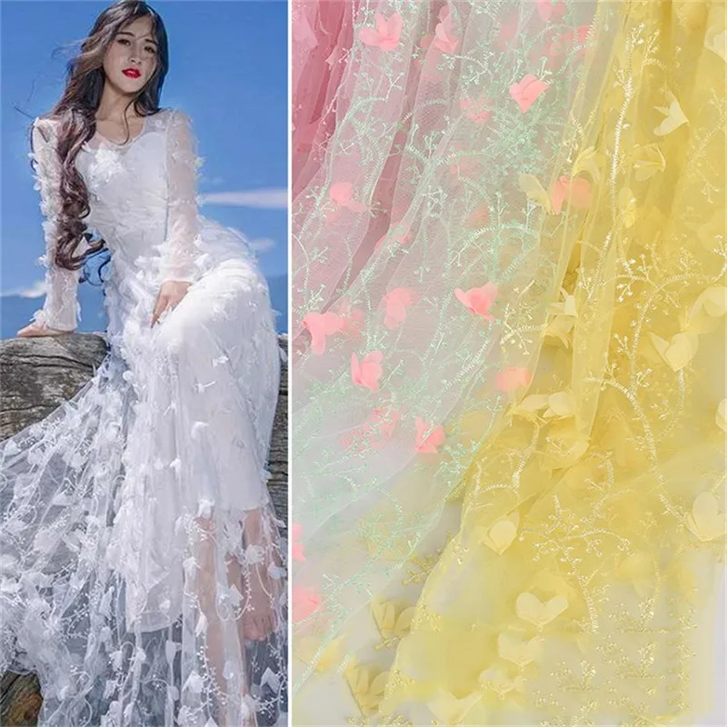 Кружевная сетчатая ткань с вышивкой 3 D украшение для свадебной вечеринки сделай