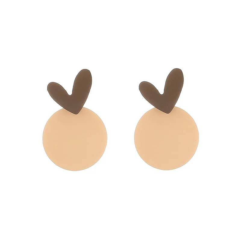 

2020 Simple Matte Round Heart Stud Earrings 2020 Fashion Jewelry For Women Girls Jewelry Gift