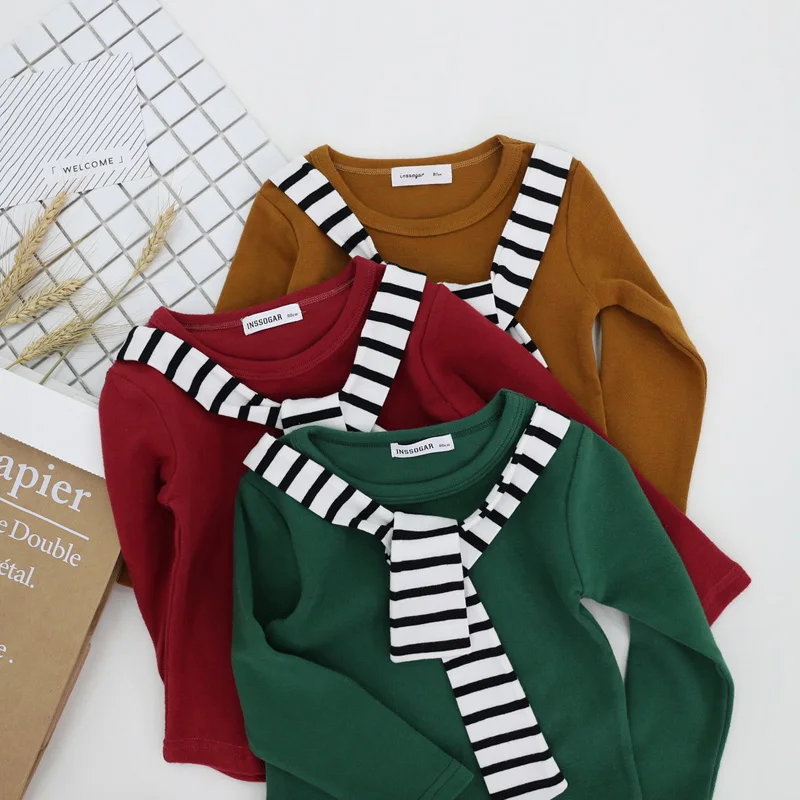 Новинка одежда для маленьких мальчиков и девочек футболки с длинным рукавом