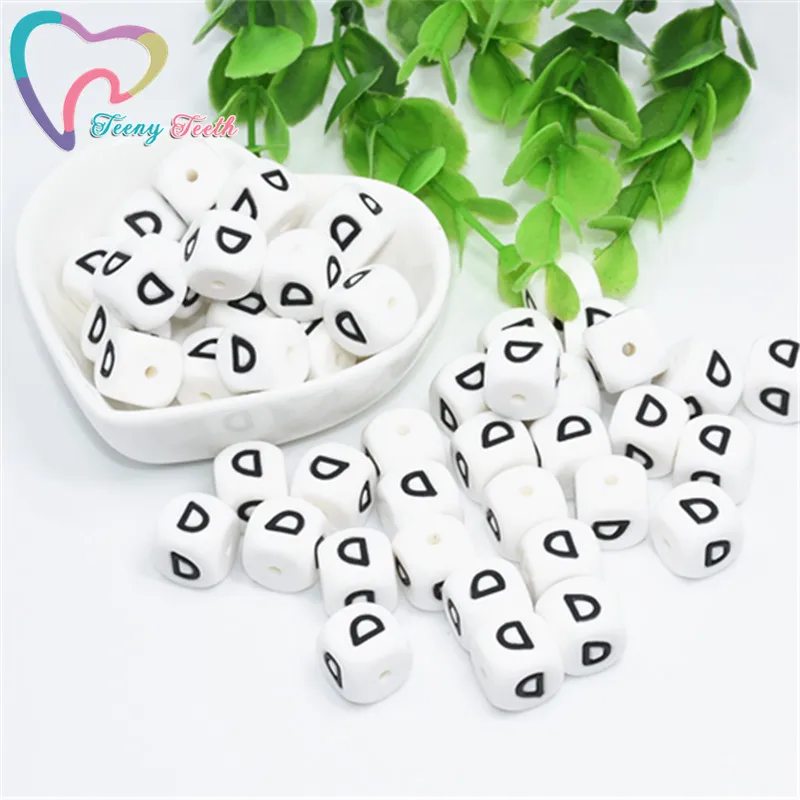 Teeny Teeth 10 шт. BPA бесплатно буквы D Детские бусины для прорезывания зубов