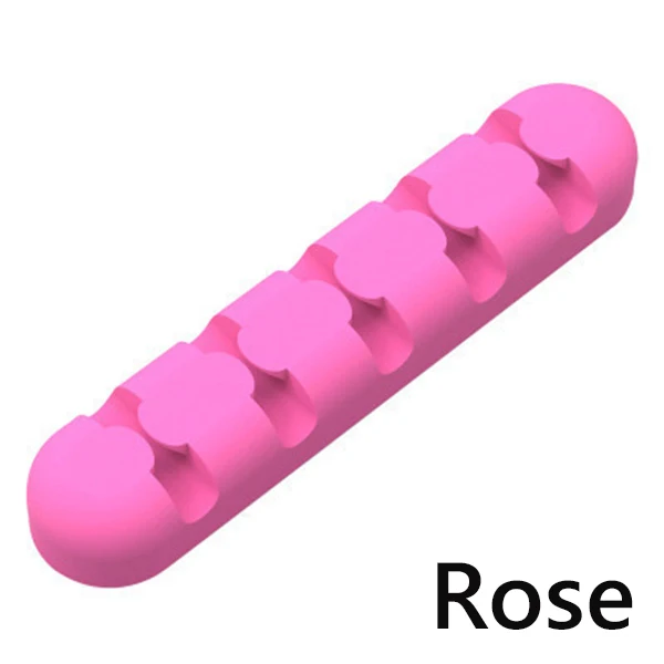 Rose Suntaiho Кабельный органайзер силиконовый usb-кабель намотка случайный цвет вставной наушник держатель шнур мышки для iPhone usb-кабель для Samsung - Цвет: Rose