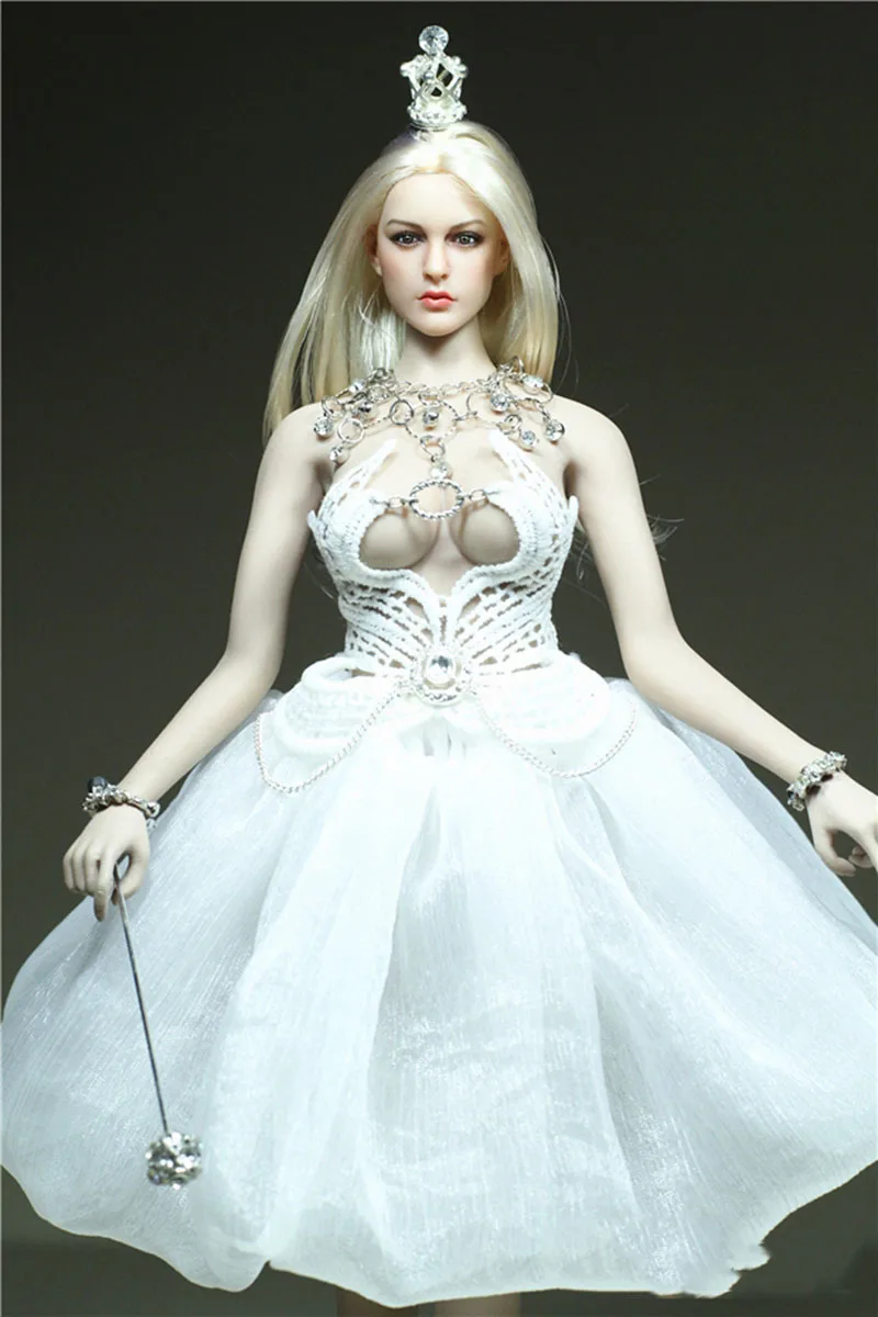 

1/6 Women's Doll Edelweiss Dress Female Clothing Accessories Snow Country Princess Queen for 12 inches Largest Body