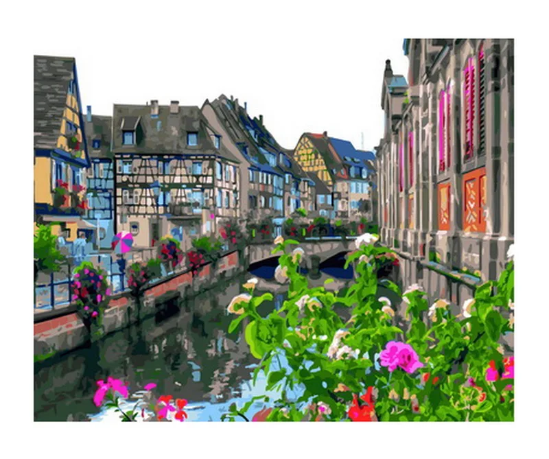 

Frameless diy painting by numbers for wall decor pictures by numbers for home decor 4050cm Old castle town