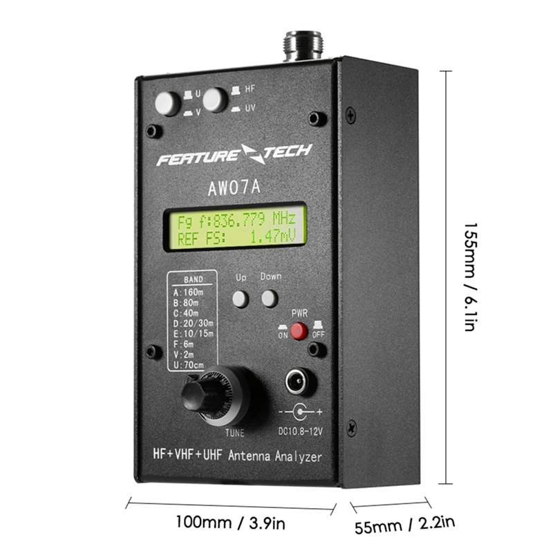HF + UV AW07A HF/VHF/UHF 160M 490 МГц анализатор сопротивления SWR антенны коротковолнового