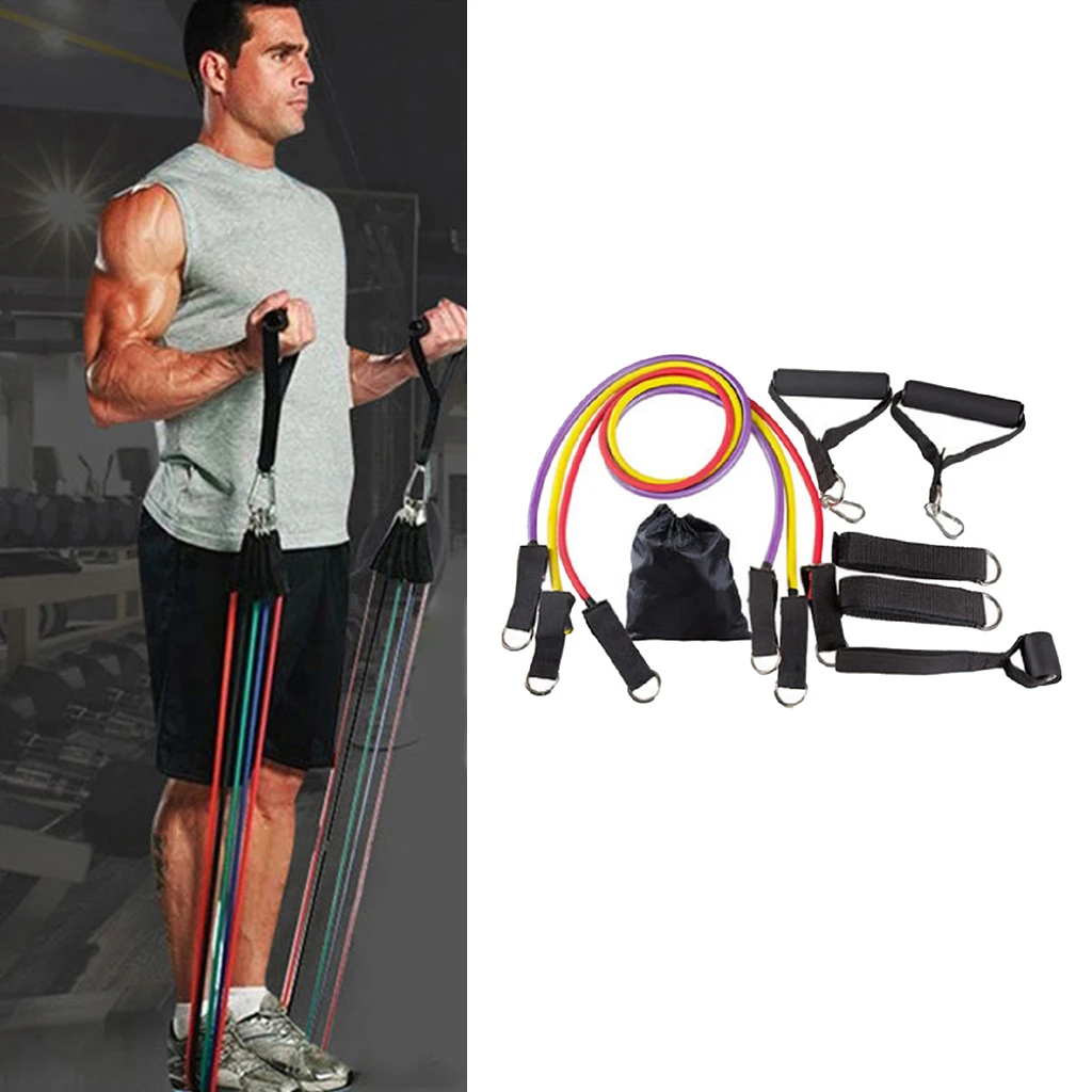 

10x Fitness Pull Tubes Strength Training Workout Exercise Yoga Resistance Bands Fitness Equipments