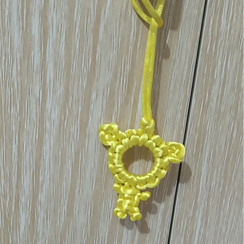 

Creative Gifts Handmade Woven Bear Hanging Decoration Rope Keychain Backpack Pendant for Daughters Sons Gift