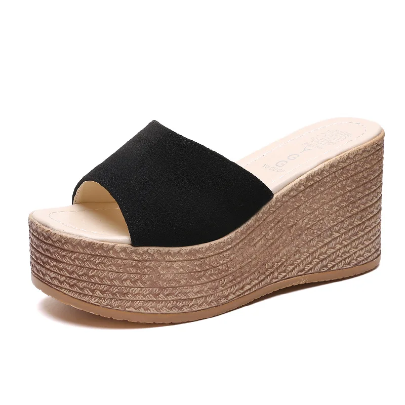 

Wedges Slippers Women Sandals Female Shoes Fashion Heeled Shoes Casual Summer Slides Slippers Damen Schuhe 2021