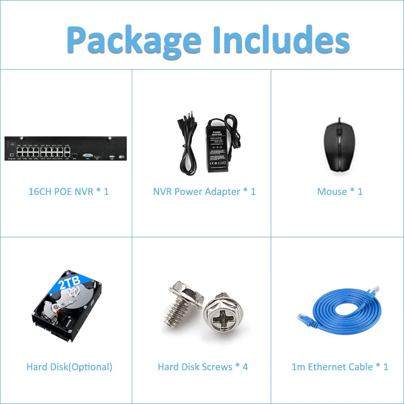 Видеорегистратор TySvance 16ch POE NVR 4K 5MP H.265 до 32ch сетевой видеорегистратор 2 HDD 24/7