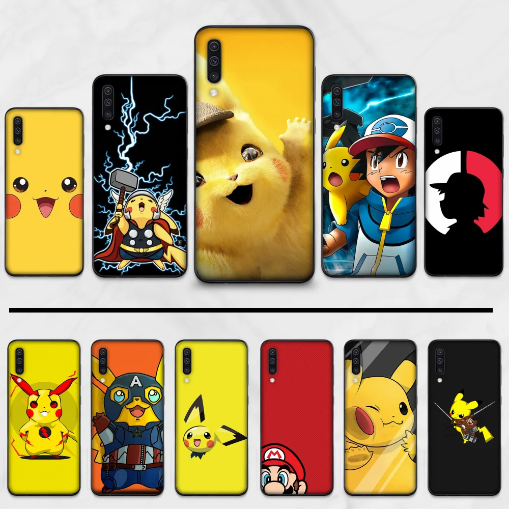 Забавный милый силиконовый черный чехол для телефона Pokemons Ball pikachu Samsung S6 S7 edge S8 S9 S10