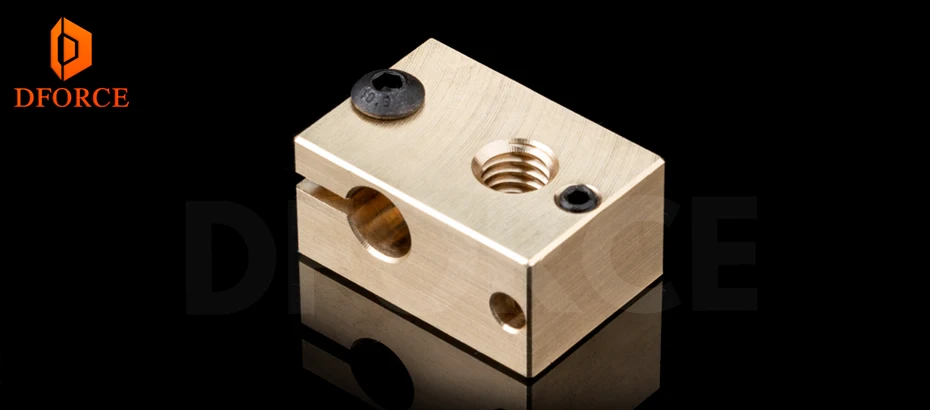 DFORCE 1 шт. медный нагревательный прибор блок для E3D copper hotend для 3D принтера высокая температура для закаленной стали V6 сопла
