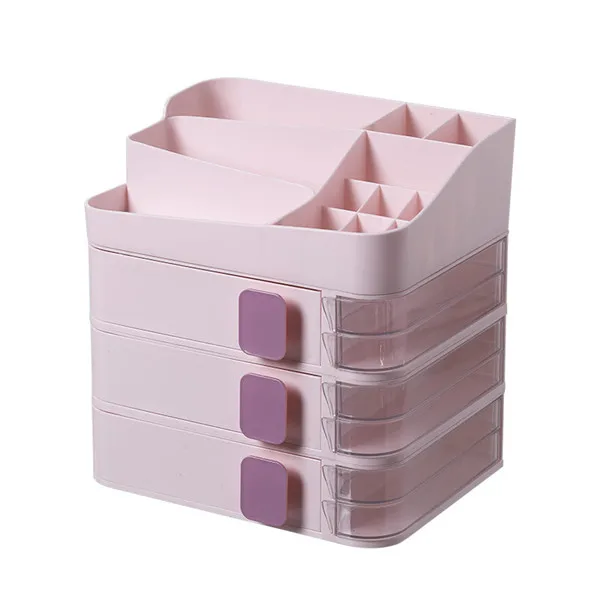 Makeup Organizer M MSJO органайзер для макияжа ящик для хранения пластиковый ящик для рабочего стола/ванной комнаты/офиса макияж кисти ювелирные изделия Организация хранения коробки - Цвет: Makeup Organizer M