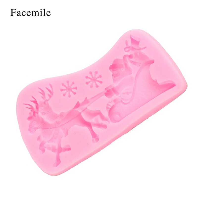 

Christmas series silicone mold Santa stencil West Point Decoration DIY baking mold Kitchenware