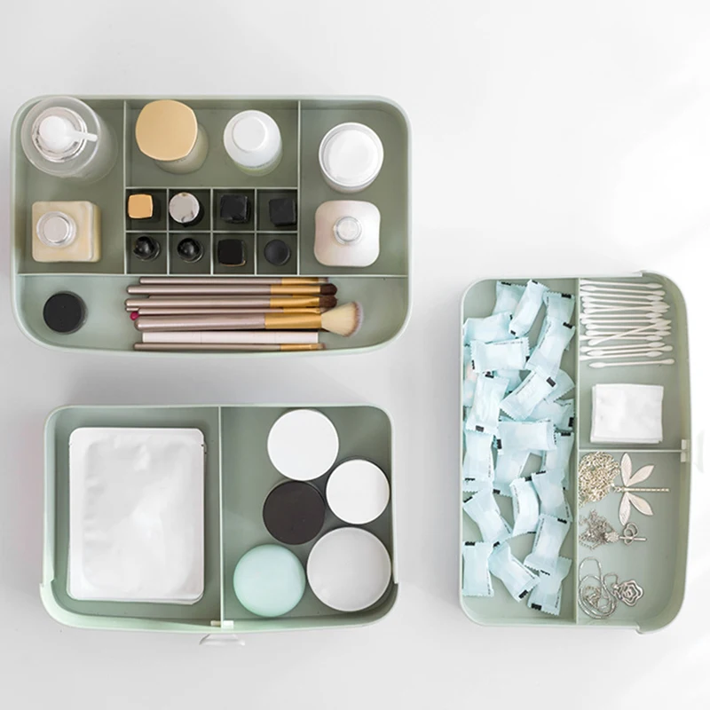 Пластиковый косметический Органайзер коробка для хранения ящик макияжа