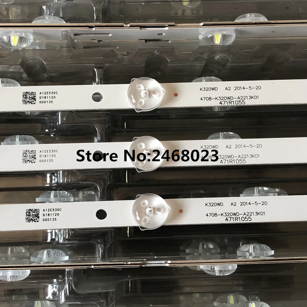 6 шт./лот светодиодный полосы K320WD 4708-K320WD-A2213K01 A4213K01 471R1055 471R1P53 8 светодиодный s 618 мм для 32PFL3045 K320WD1
