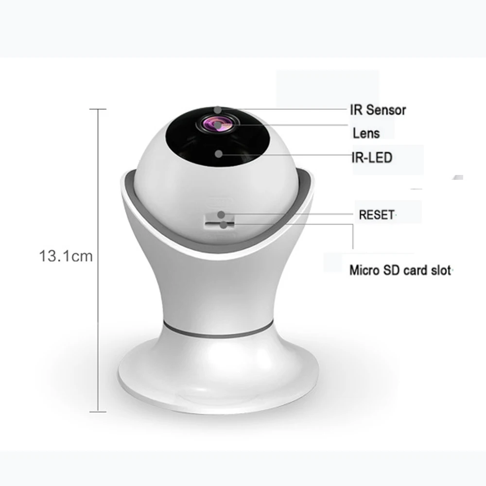 2 0 мегапиксельный 1080P IP панорамный фотоаппарат H.264 Wifi беспроводной ночного