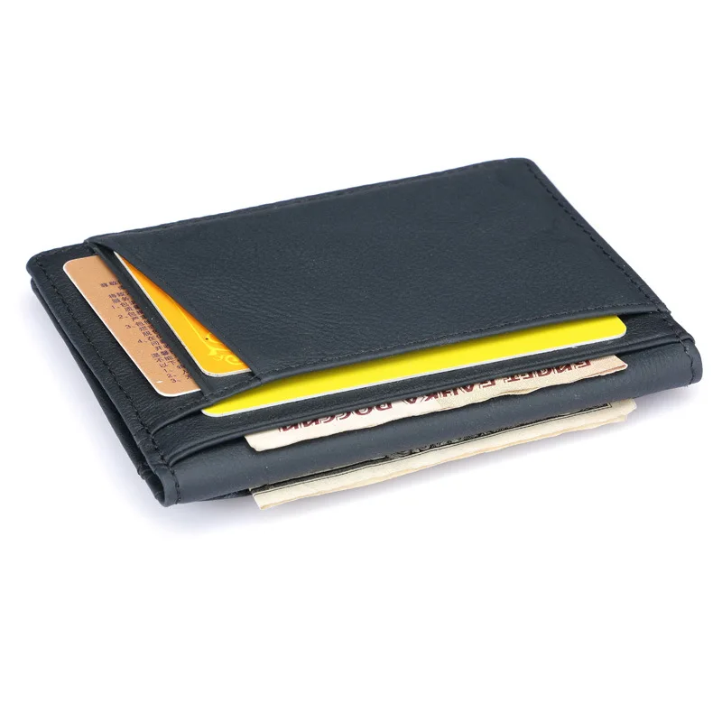 Европейский и американский мужской держатель для карт из натуральной кожи