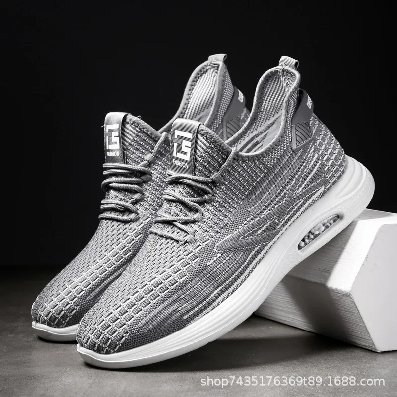 

2021 New Men Casual Shoes Men Shoes Breathable Mesh Knit Sneakers Wear-resisting Non-slip Male Footwears