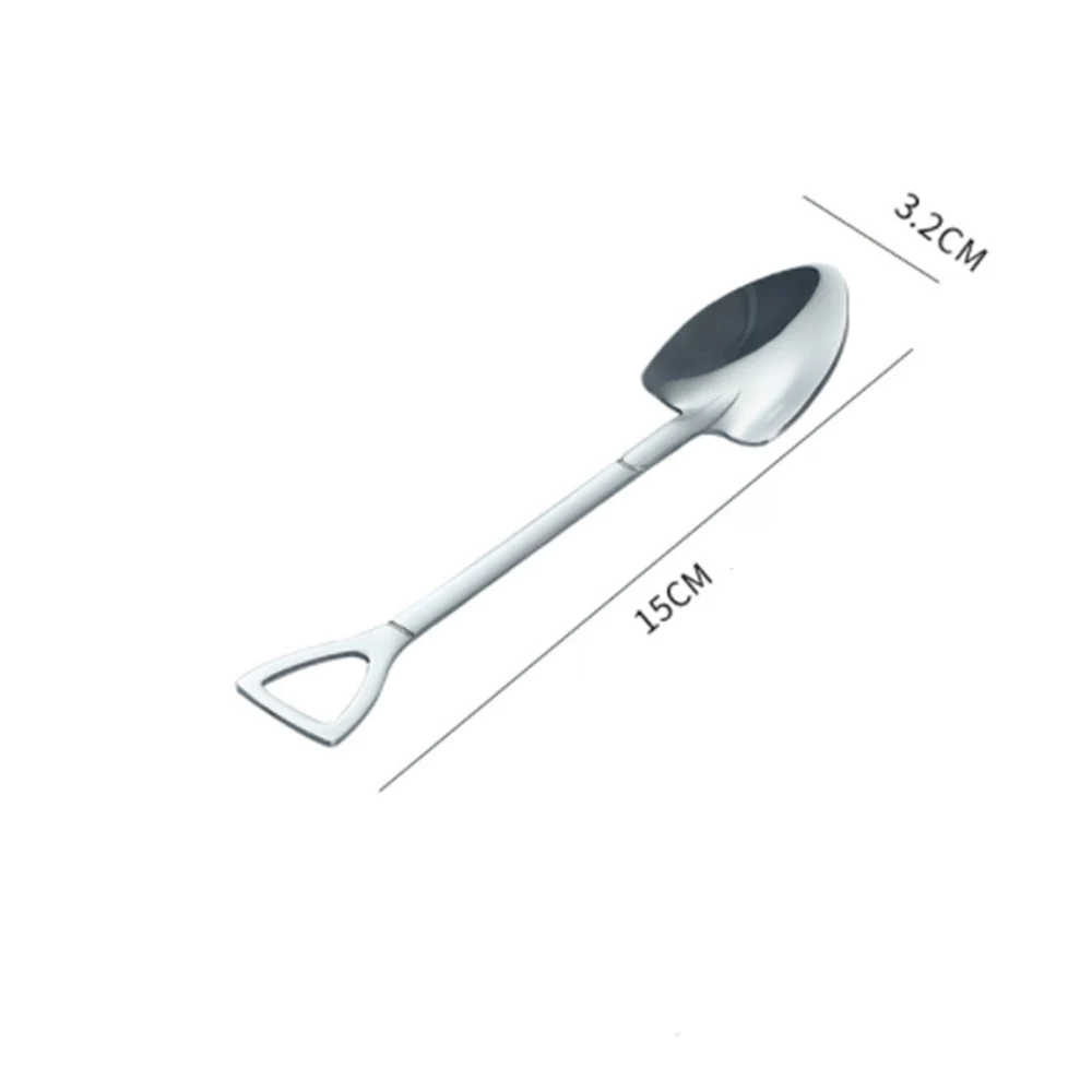 

2PCS Stainless Steel Coffee Spoon Retro Shovel Spoon For ice Cream Creative Tea-spoon Tableware Kitchen Accessories