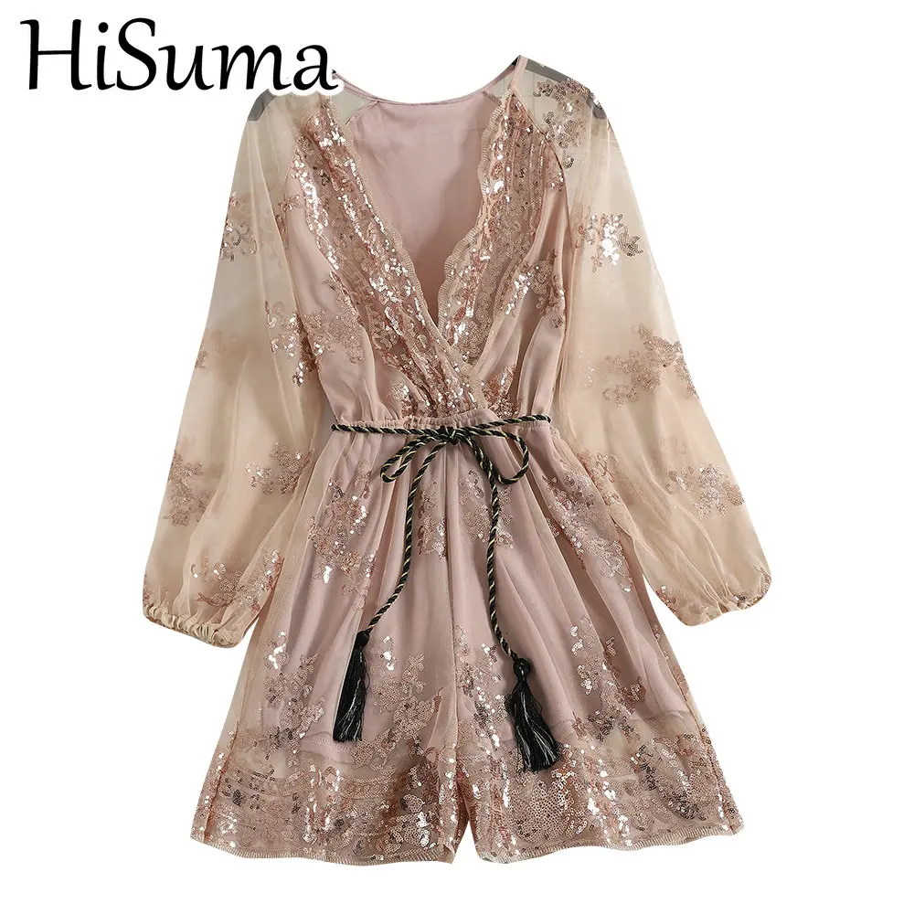 Женский пляжный комбинезон с глубоким V образным вырезом бандажными лямками и