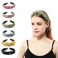 korean fabric cross braided polka dot headband jewelry wide brimmed hair accessories cute female headband headband