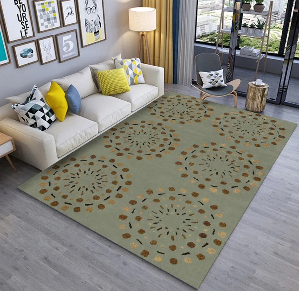 

European retro nostalgic leafy pattern blue abstract bedroom floor 3d floor painting wallpaper