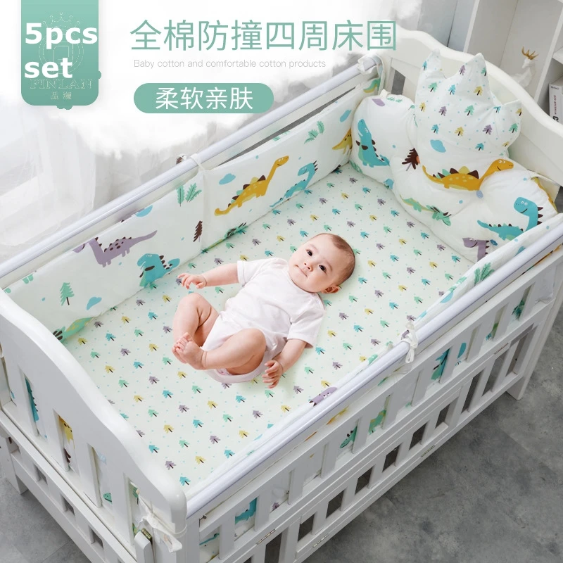 

Японский стиль Корона детская кроватка бампер хлопок печать съемный моющийся детская кровать защита для кроватки Детская комната аксессуа...