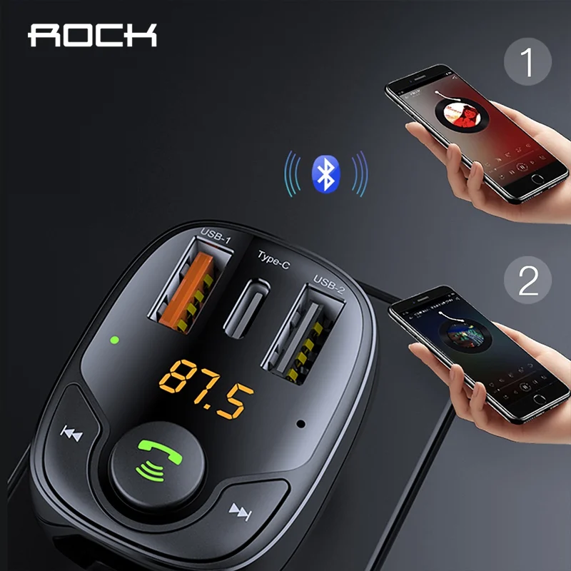 ROCK FM передатчик Bluetooth 5 0 автомобильный комплект Handsfree модулятор Автомобильный