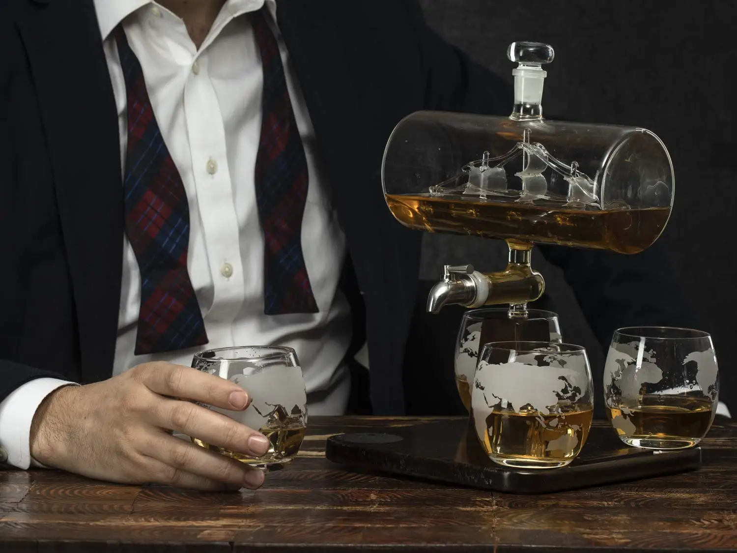 1 Набор креативный античный графин в форме лодки стеклянный для красного вина