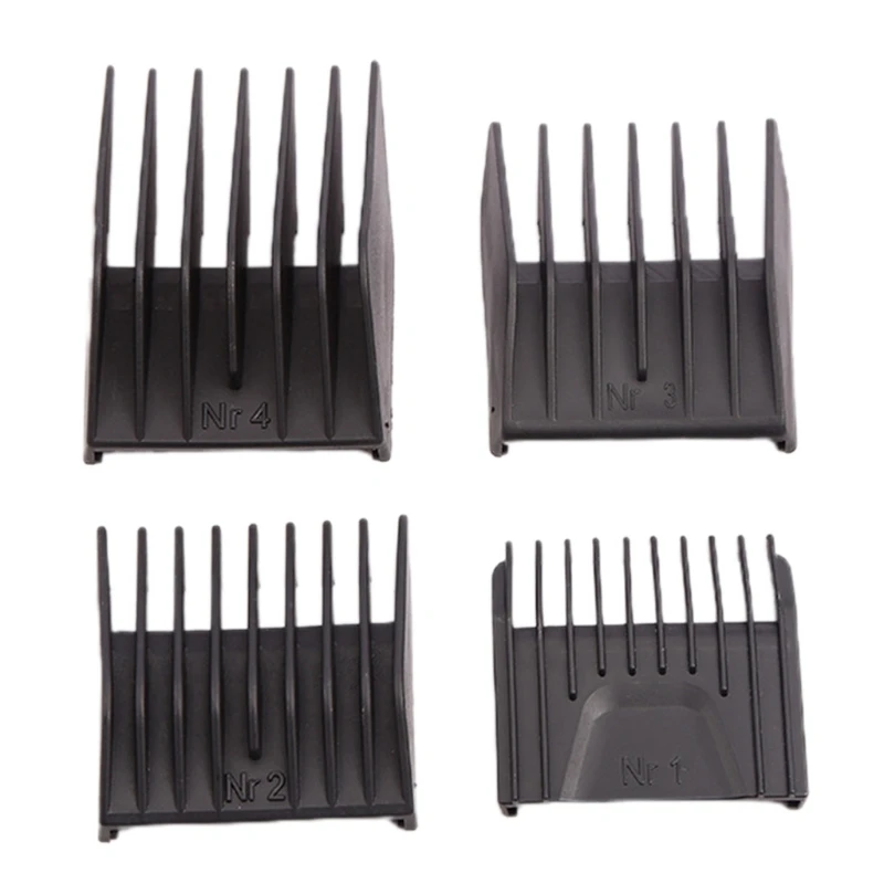 

4pcs 3mm 6mm 9mm 12mm Barber Shop Styling Guide Comb Set Hair Trimmer Attachment Hairdresser Clipper Cutting Limit Combs K3NE