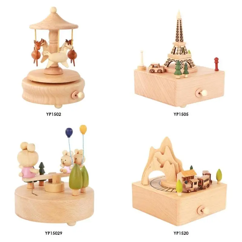 Креативный белоснежный комод вращается Весна здание музыкальная шкатулка Artware