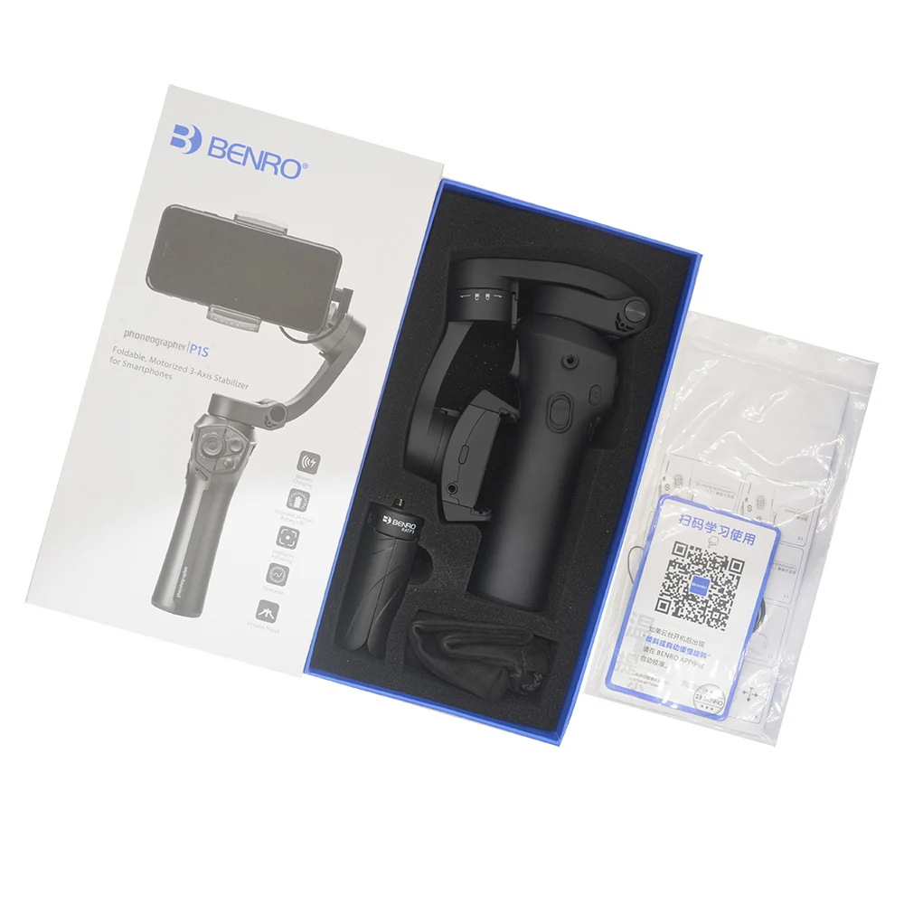 Benro P1s/ P1 3 осевой переносной карданный стабилизатор для смартфона iPhone X Huawei P20 Samsung