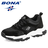 bona 2022 new designers suede mesh running shoes for men breathable sneakers man sport shoe trainers walking footwear mansculino