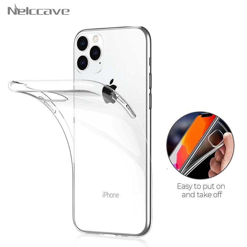 100 шт ультра тонкий TPU для Apple iPhone 11 Pro XS Max XR X 8 Plus 7 6 6S SE 5 5S Прозрачный чехол для телефона силиконовый прозрачный чехол