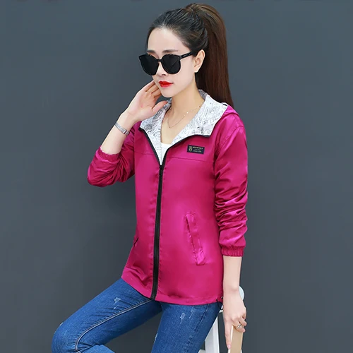 Двухсторонняя ветровка женская верхняя одежда свободные короткий жакет для