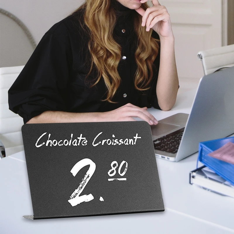 

G92E 10 Pack Rustic Acrylic Mini Chalkboard Signs - Easy to Write and Wipe Out - for Liquid Chalk Markers and Chalk - Small