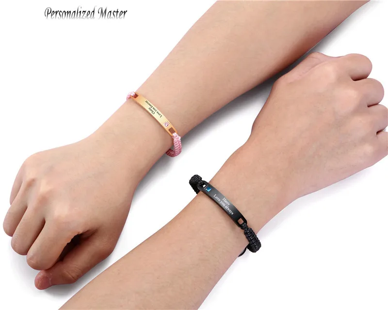 Персонализированные мастер лазерной гравировки Парные браслеты на заказ