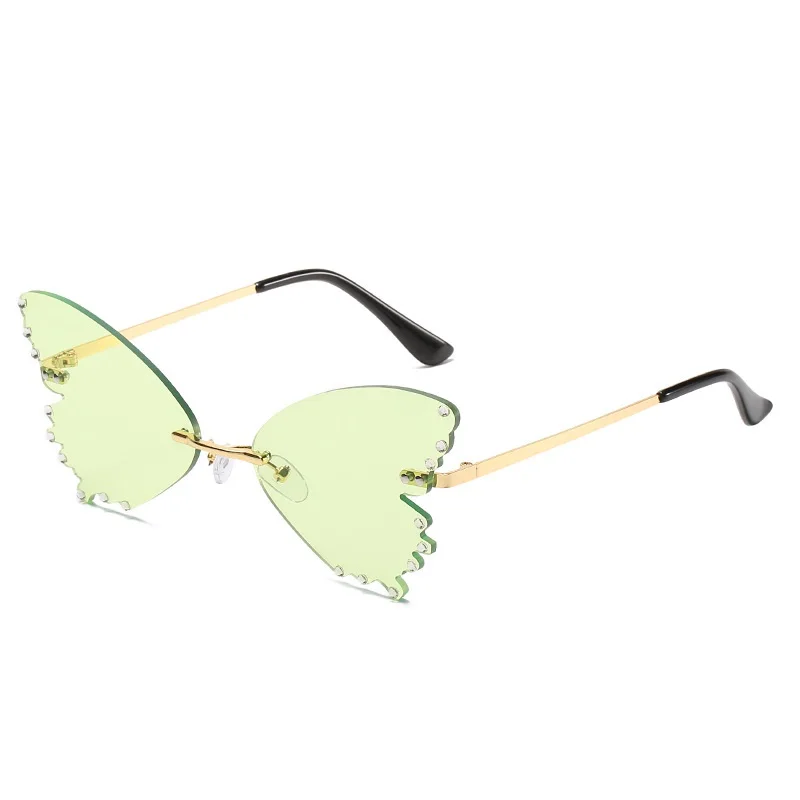 

Rimless Sun Glasses Vintage Retro Men Shades Fashion Women Gafas 2021 Butterfly Sun Glasses Trend Eyewear Luxury Designer Oculos
