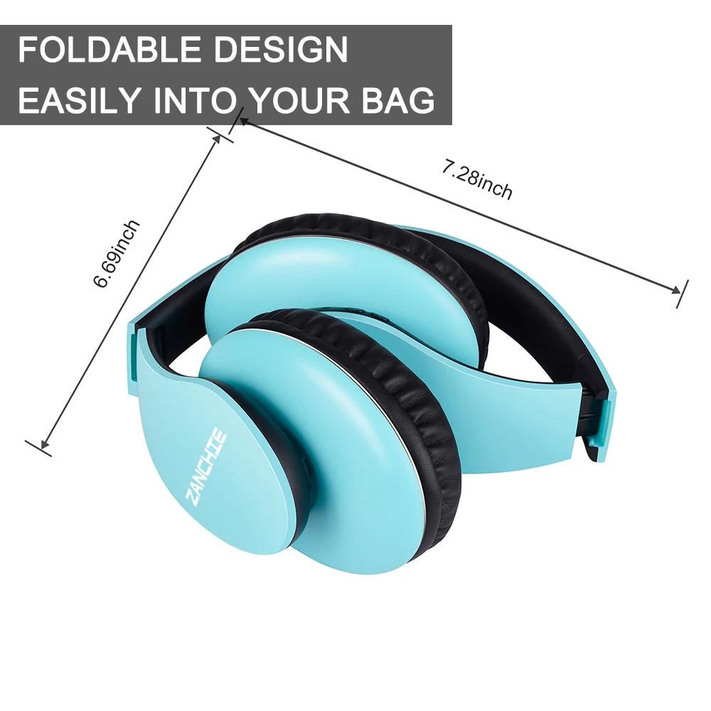 Беспроводные Bluetooth наушники Zanchie Hi Fi стереонаушники с микрофоном складные время