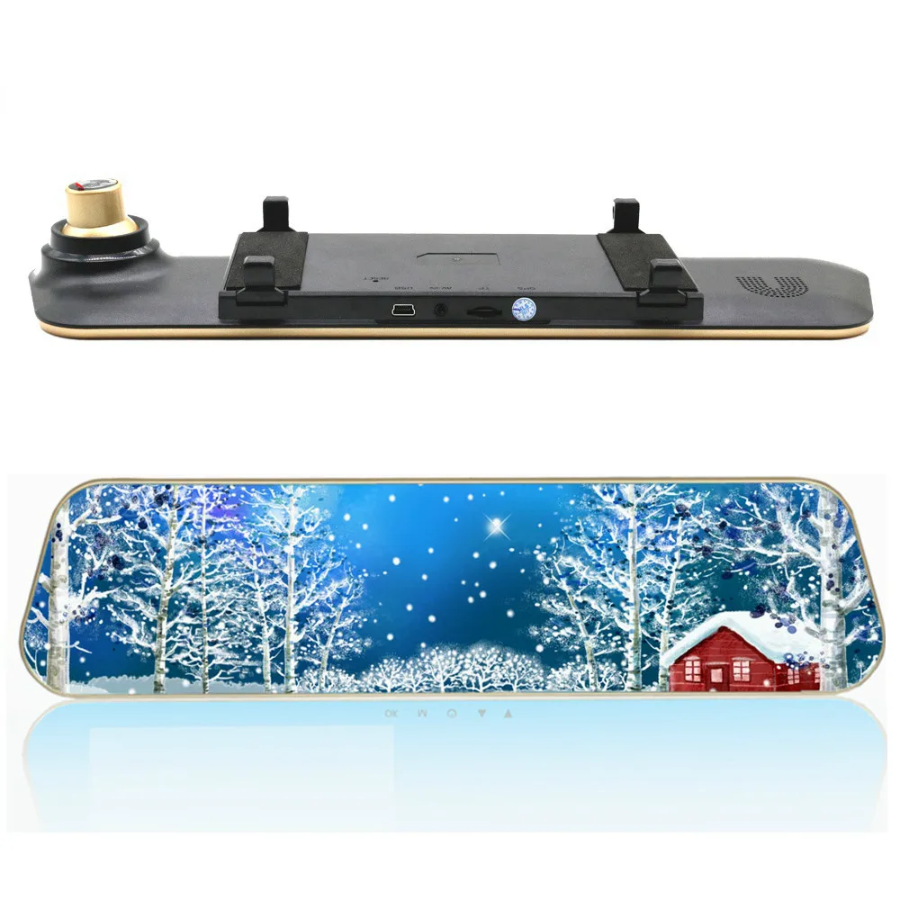 Автомобильный видеорегистратор с двумя объективами зеркало заднего вида