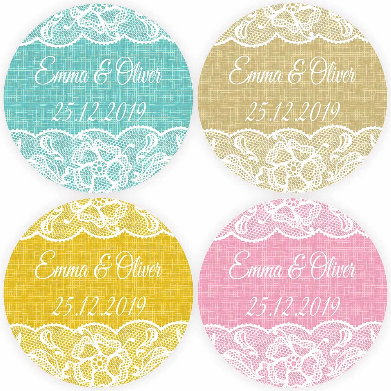 DouxArt 100 шт. индивидуальные наклейки для свадьбы 4 см с уплотнением Вечерние