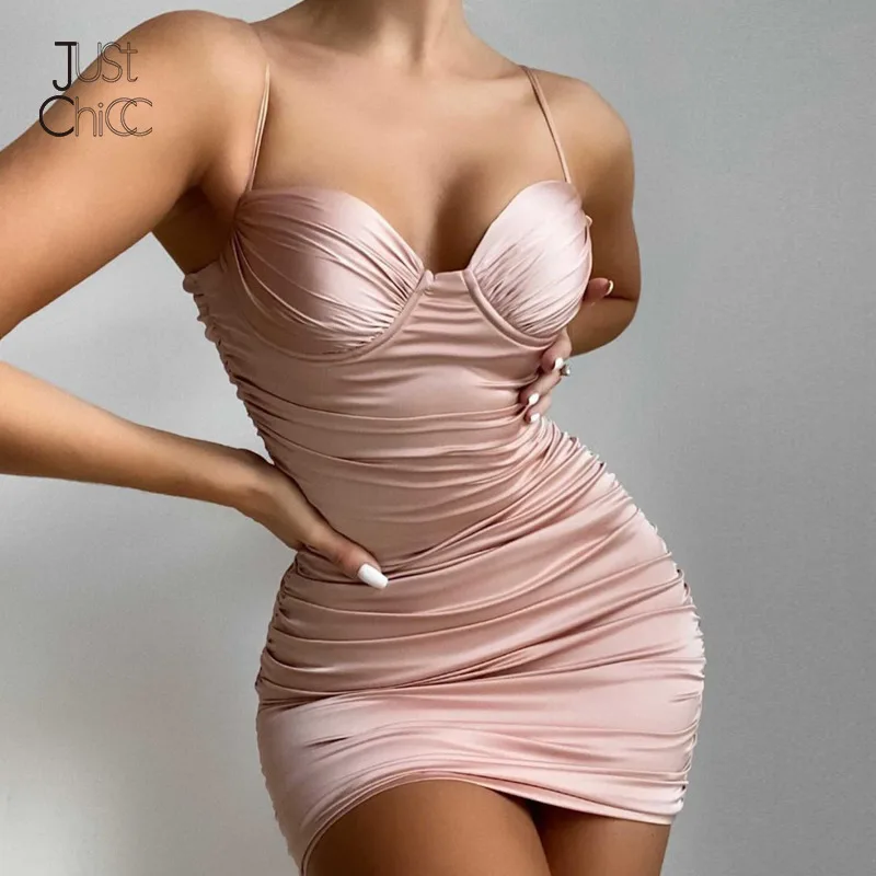 Justchicc без бретелек Женская обувь на низком каблуке Однотонная плиссированная