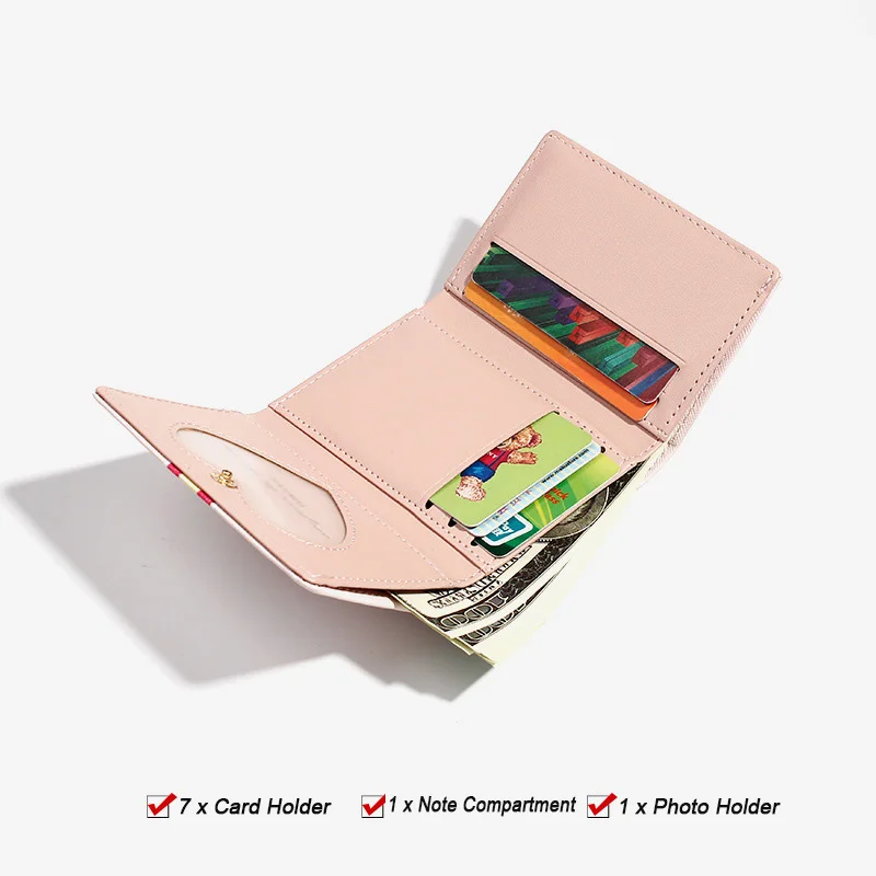 Дизайнерский женский кошелек с милым котом 2021 маленький из искусственной кожи