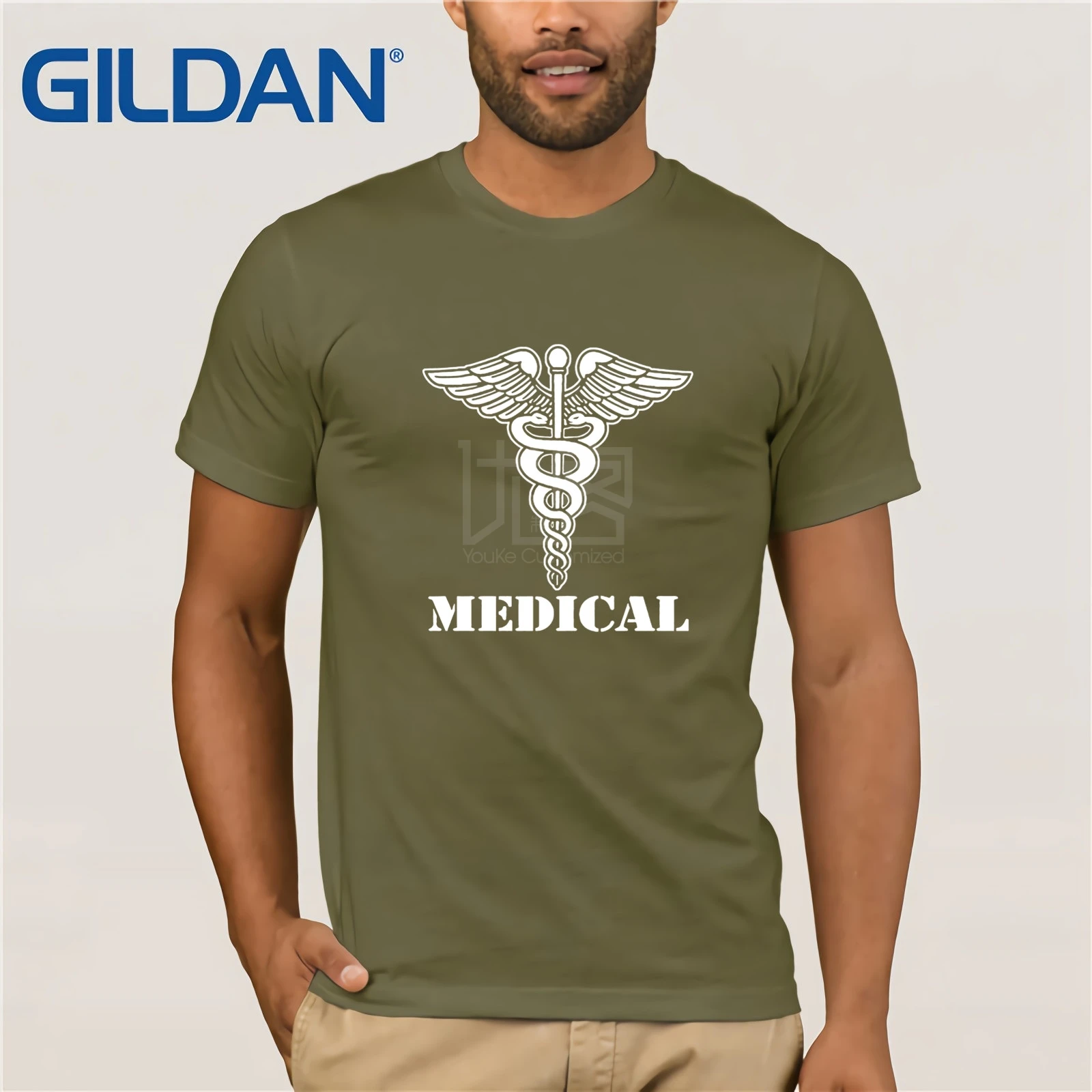 Футболка забавная мужская армейская медицинская ветка Insignia Caduceus футболка