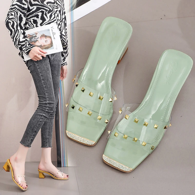 Женские мюли WOHDHE для вечерние сланцы модные клетчатые туфли-лодочки женские