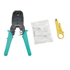 RJ45 сетевой кабель набор для обжима кабеля обжимные плоскогубцы; Набор инструментов 10 шт. RJ45 8P8C разъем