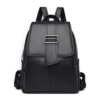 large capacity soft leather womens bookbag women backpack leather anti theft travel shoulder bag korean fashion schoolbag
