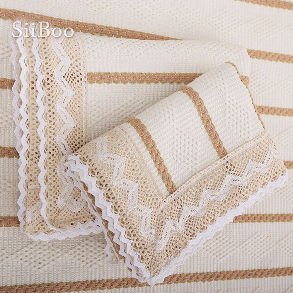 Современный чехол для дивана в белую коричневую полоску из хлопка и льна