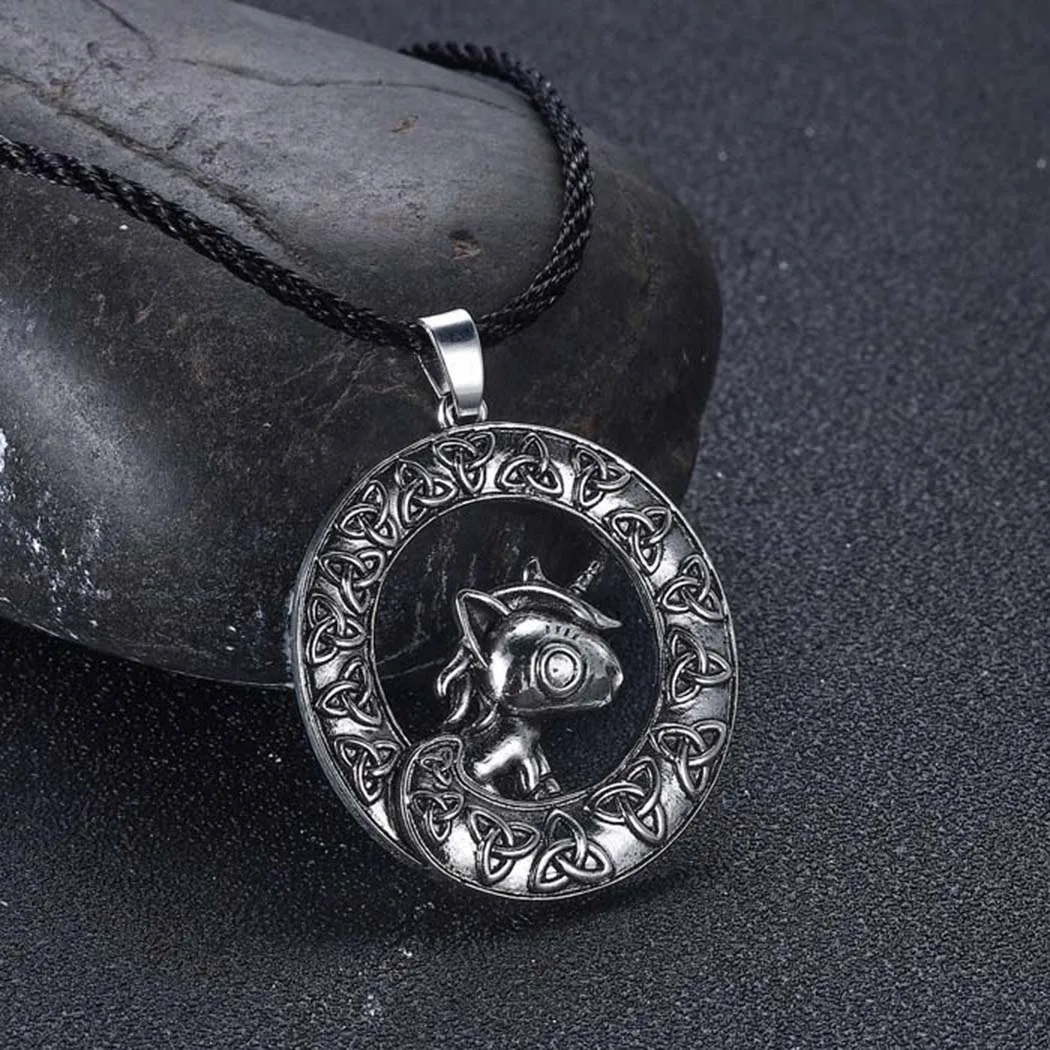 Винтажные ожерелья Kinitial с узелком руниной фигурка животного единорог любви