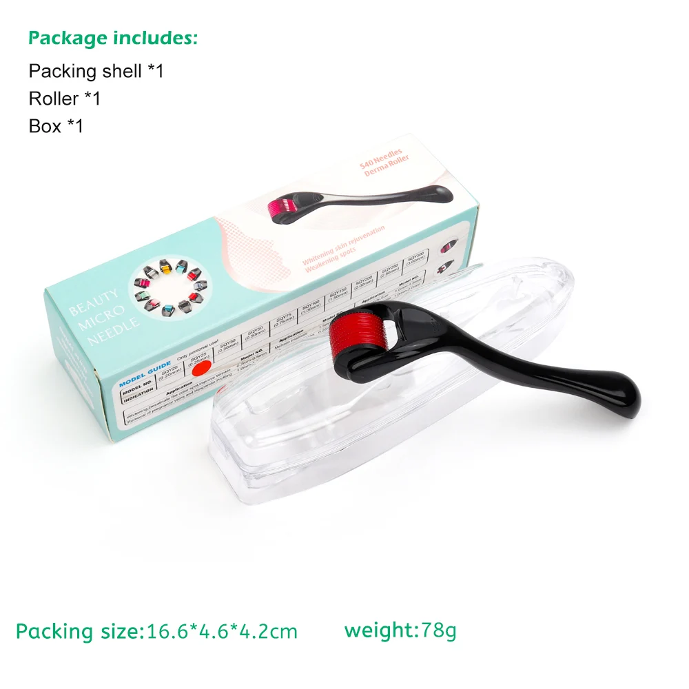 

Multicolor Derma Roller 540 Needles Micro-needle Roller Medical Therapy Skin Care Tool 0.2mm/0.25mm/0.3mm Needle Length Beauty