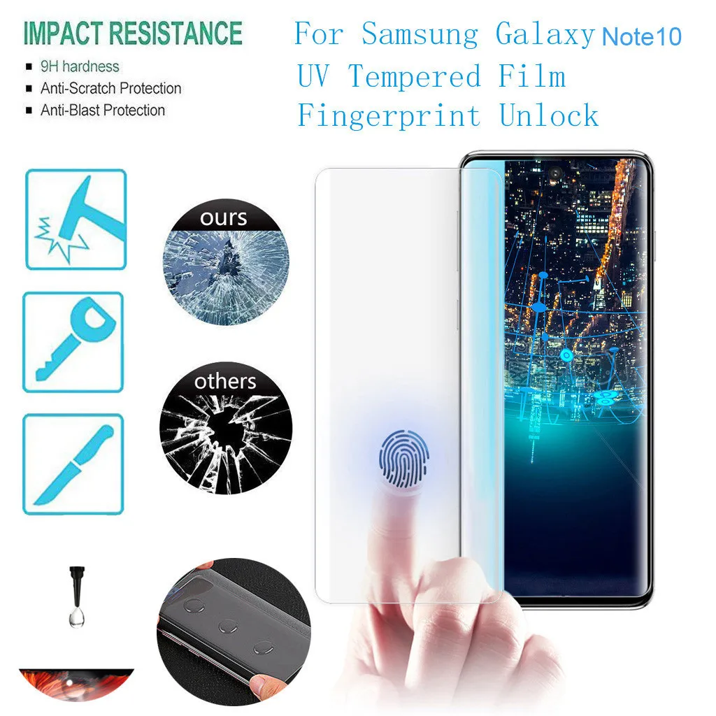 1х защита экрана из закаленного стекла с полным покрытием для samsung Galaxy Note 10